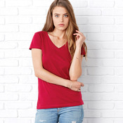 +CANVAS Ladies' Jersey Short-Sleeve V-Neck Tee