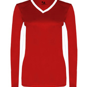 Ladies' Core Performance Dig Long-Sleeve Tee with Contrast Sleeve Panels