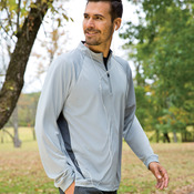 UltraClub® Adult Cool & Dry Sport 1/4-Zip Pullover with Side Panels