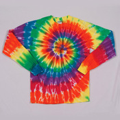 Dyenomite Adult Rainbow Spiral Long-Sleeve Tee